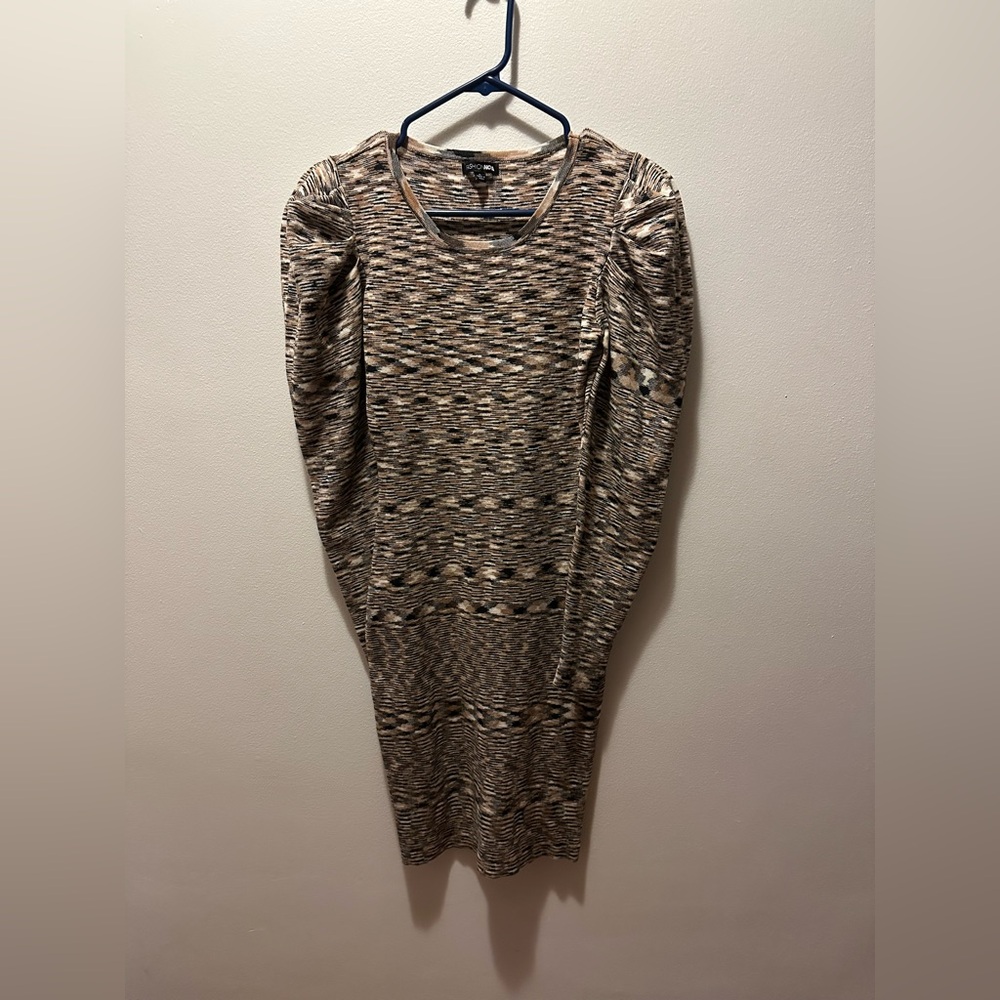 Patterned Long Sleeve Dress